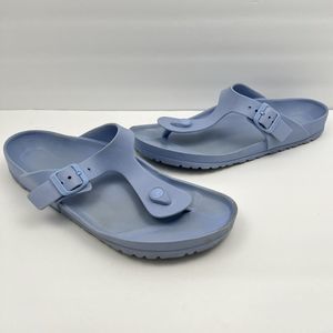 Birkenstock Womens T Strap Eva Rubber Gizeh Slip On Sandal 41 US 10 Dusty Blue